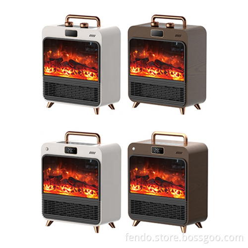 900/1500W PTC Heating Element with Three Modes LED Flame Heater for Home Office Hotel